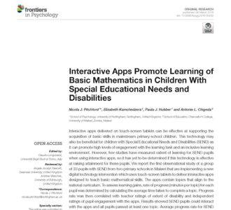 Interactive Apps Promote Learning of Basic Mathematics in Children With Special Educational Needs and Disabilities