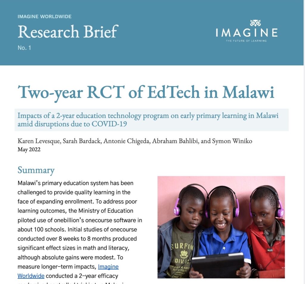 Research Brief: Two-year RCT of EdTech in Malawi