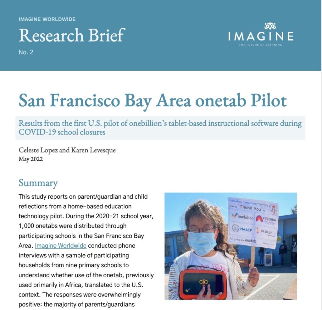 Research Brief: San Francisco Bay Area onetab Pilot